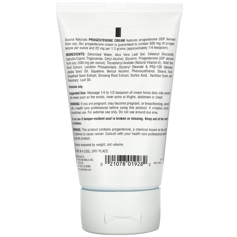 Source Naturals, крем с прогестероном, 113,4 г (4 унции)