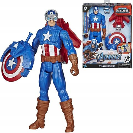 Фигурка Hasbro Marvel Большая фигурка Капитан Америка с пусковой установкой Blast Gear E7374