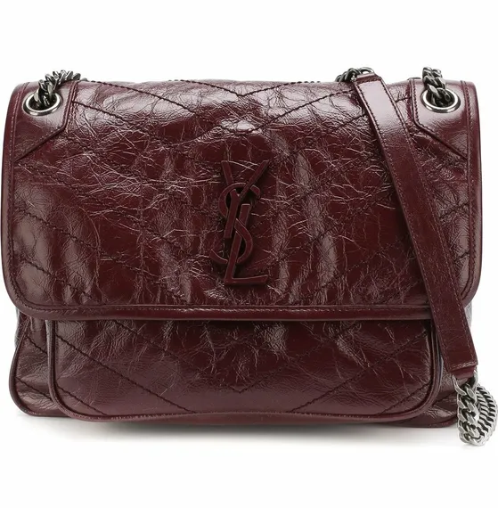 Сумка Saint Laurent Niki Medium бордовый