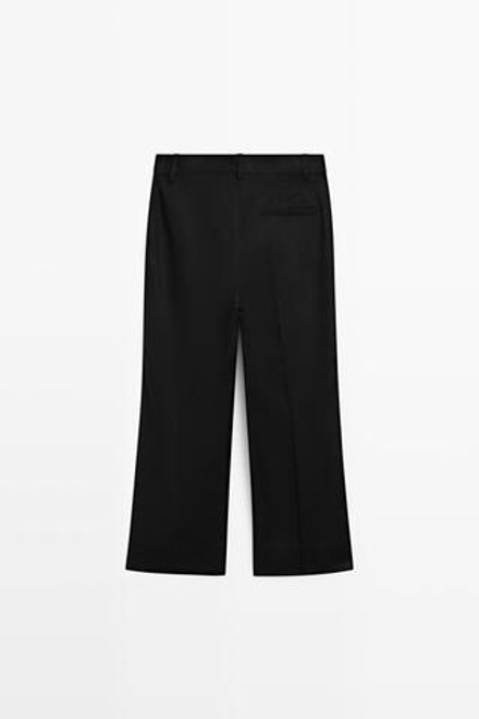Massimo Dutti Укороченные расклешенные брюки, черный