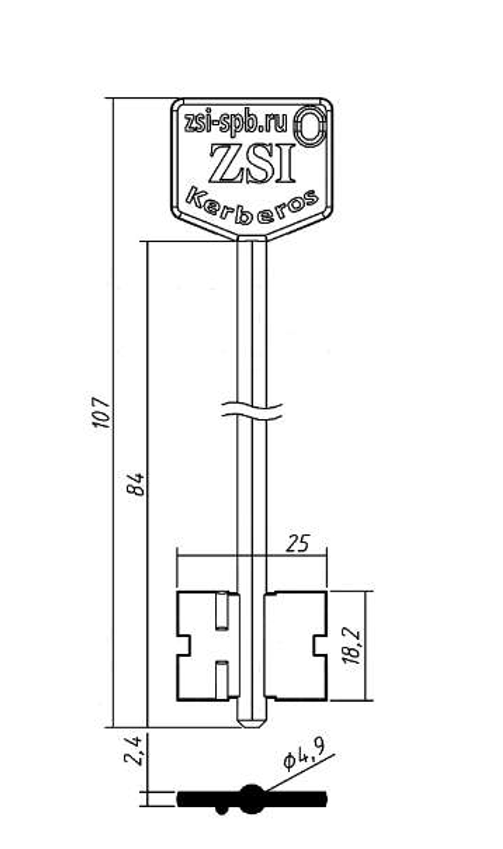 КЕРБЕРОС-2ПЛ (107/84x18.2х25х2.4)(4.9) КЕРБЕРОС РФ KER2DP 15402