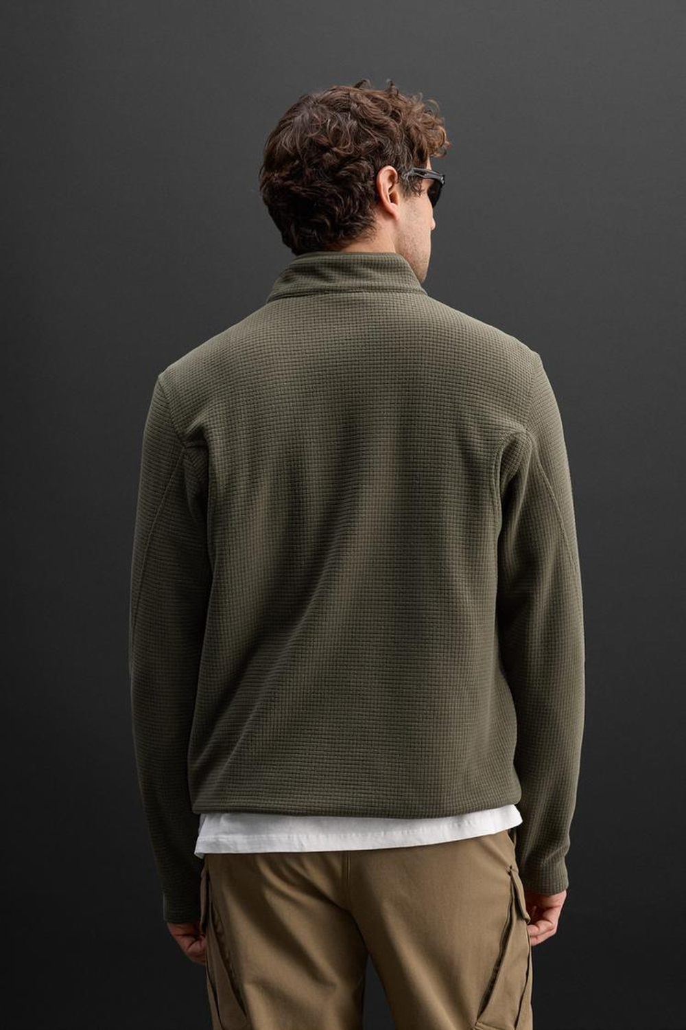 ZARA ТОЛСТОВКА POLARTEC © С ЗАСТЕЖКОЙ-МОЛНИЕЙ, ЗЕЛЕНЫЙ