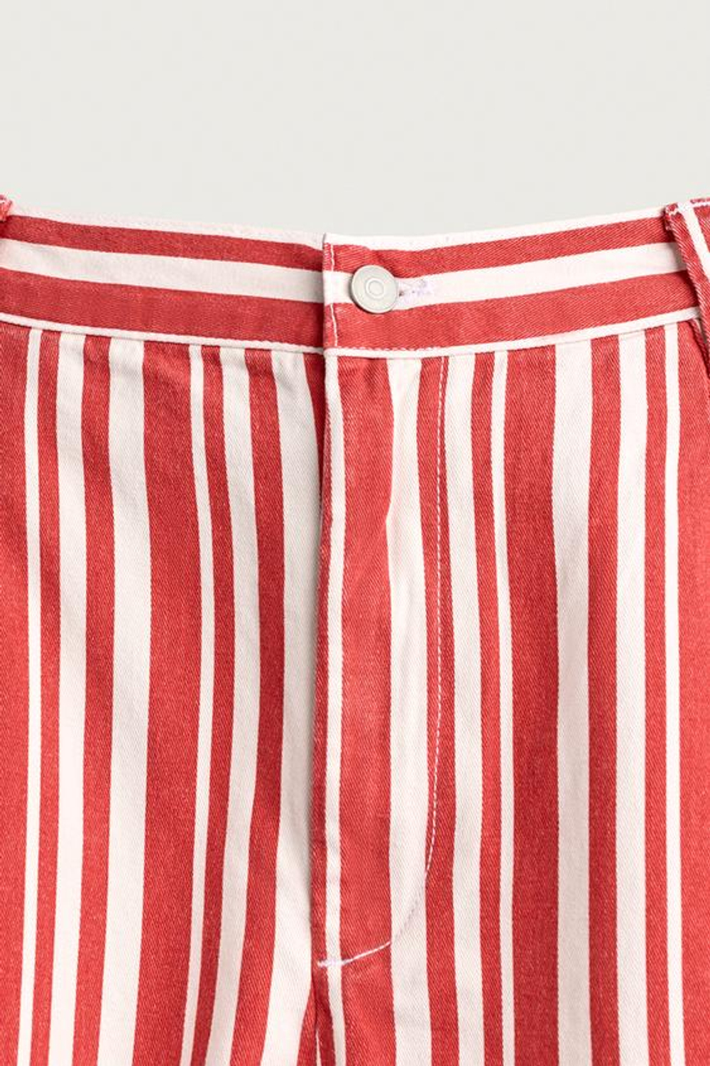 ZARA ШОРТЫ WIDE FIT В ПОЛОСКУ, КРАСНЫЙ