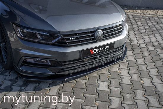 Сплиттер бампера переднего V.3 для VOLKSWAGEN Passat B8 R-Line (15-...)
