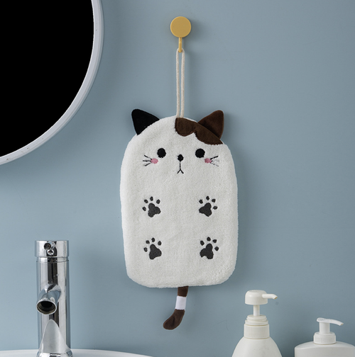 Полотенце из микрофибры в форме "Кошки", 1 шт. Цвет белый.