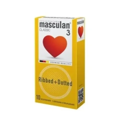Презервативы "Masculan, 3 Classic Ribbed+Dotted", 10 шт.