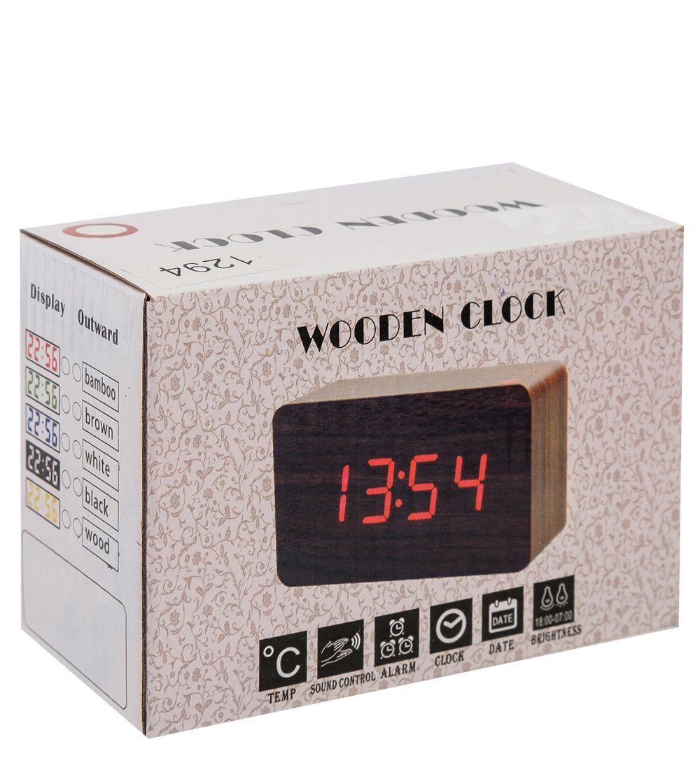 ЯЛ-07-05/10 Часы электронные сред. (жёлтое дерево с красной подсветкой)