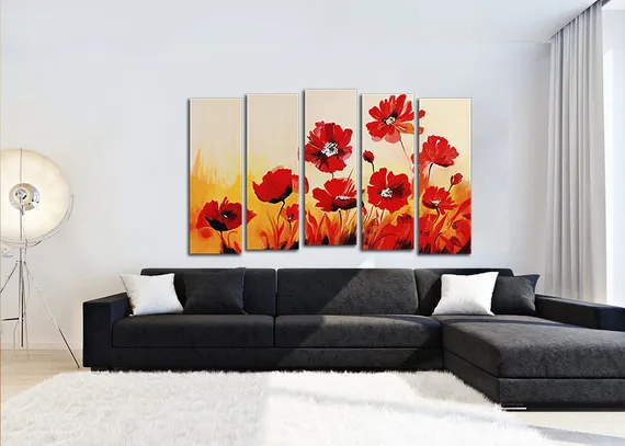 Модульная картина"Полевые бутоны"