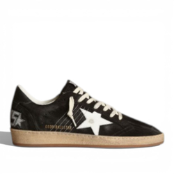 Мужские кеды Golden Goose Men's Ball Star in black suede with white leather star