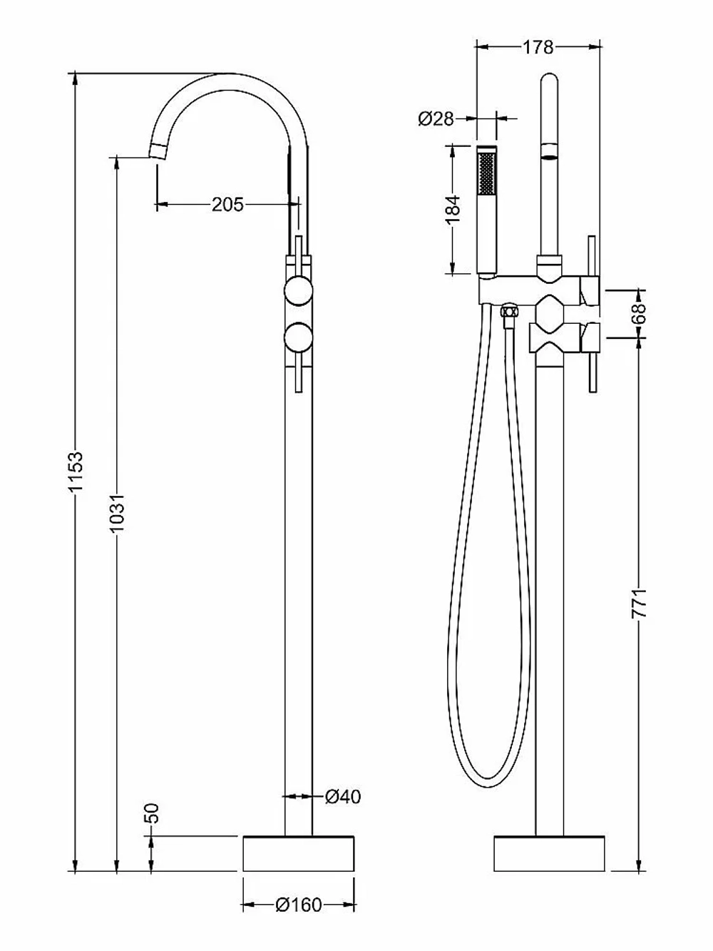 Смеситель для ванны Timo Saona 2300/00Y-CR хром