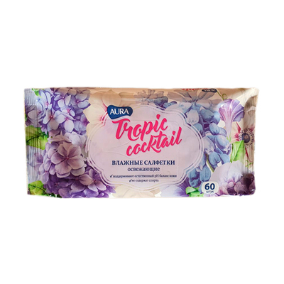 Салфетки влажные детские "Аура Тропик" 60шт (24)