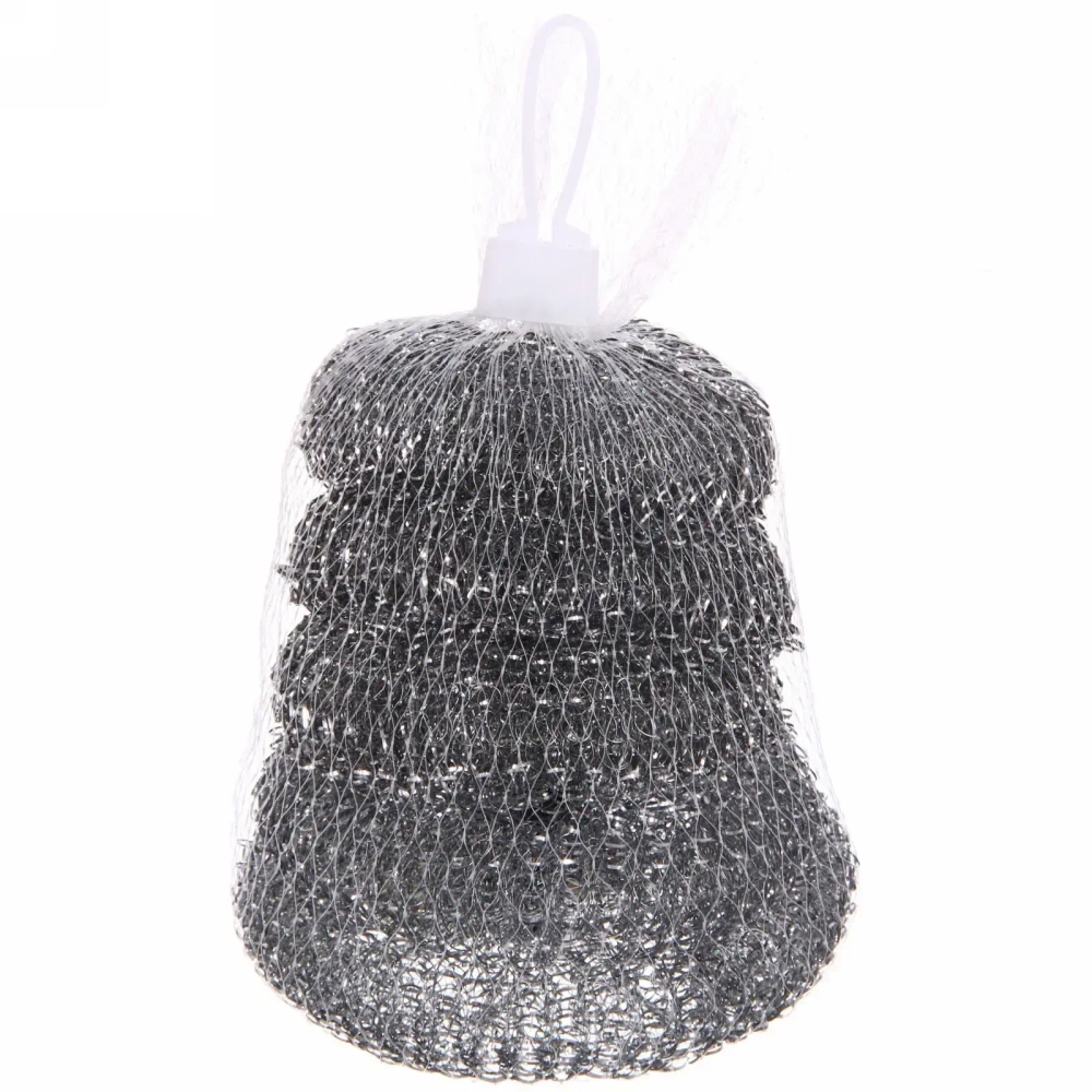 Губка металлическая для посуды 10 гр 5 шт в сетке