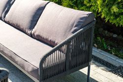 "Канны" лаунж-зона 5-местная плетеная из роупа (веревки), цвет темно-серый