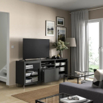 Тумба под ТВ с ящиками - IKEA BESTÅ/BESTA/БЕСТО ИКЕА, 42х74х180 см, черный