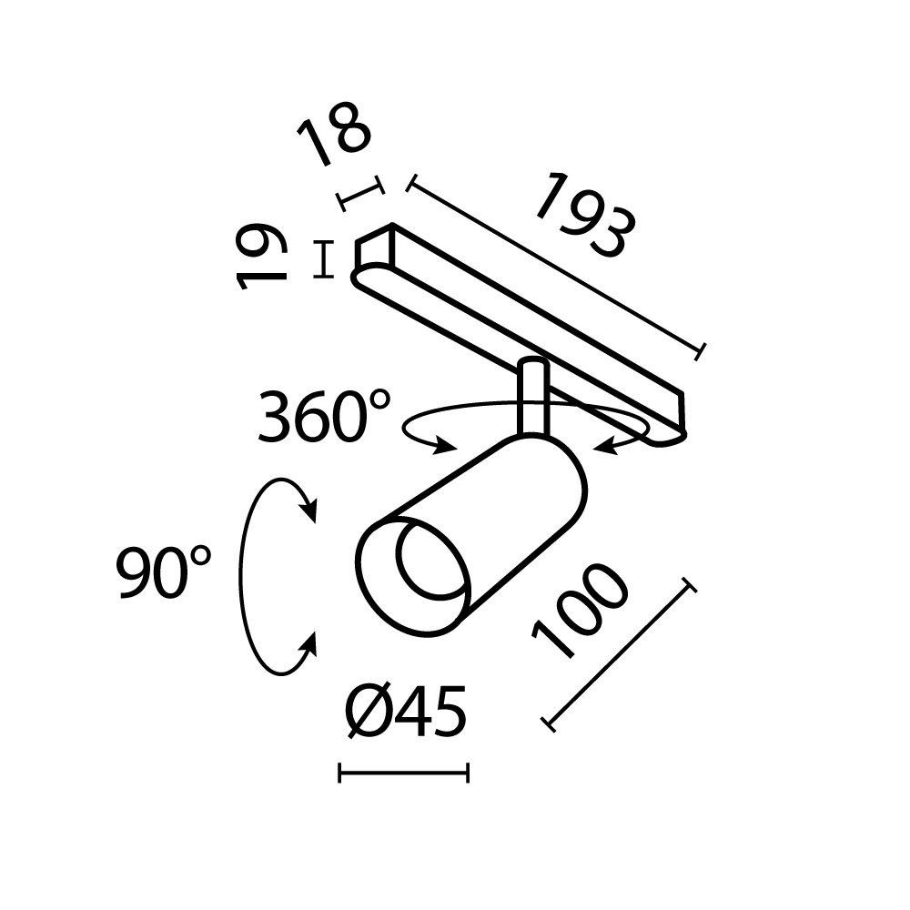 Трековый светильник Technical TR032-2-5W3K-M-BBS