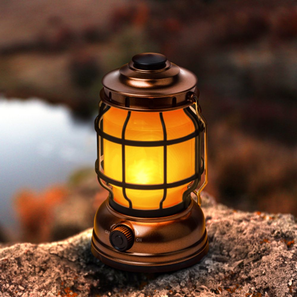 Фонарь кемпинговый светодиодный ЭРА KB-801 Факел на батарейках 2 режима (холодный + пламя)