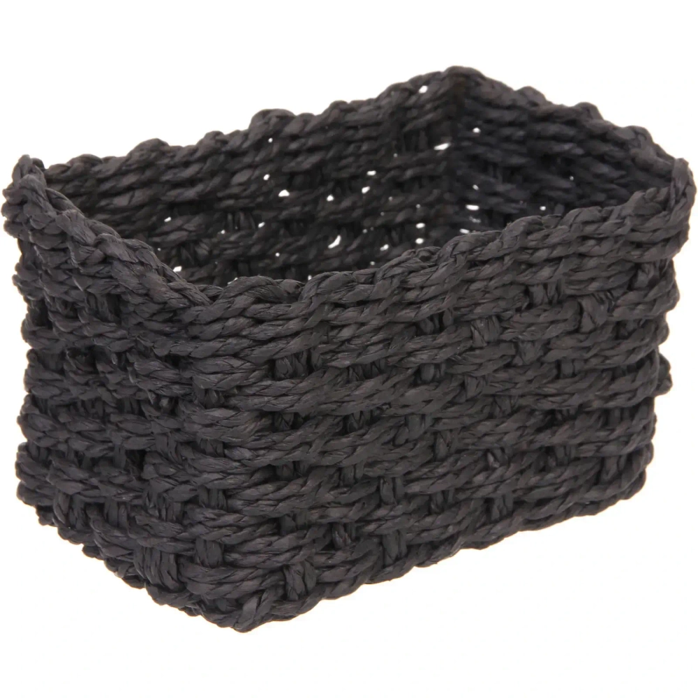 Корзинки интерьерные для хранения 3шт в наборе «ПАРНАУ», цвет черный, 16*11*10/16*11*10/25*18*11,5см (лейбл)