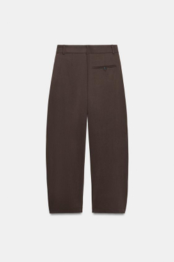 ZARA БРЮКИ BALLOON, ТЕМНО-КОРИЧНЕВЫЙ