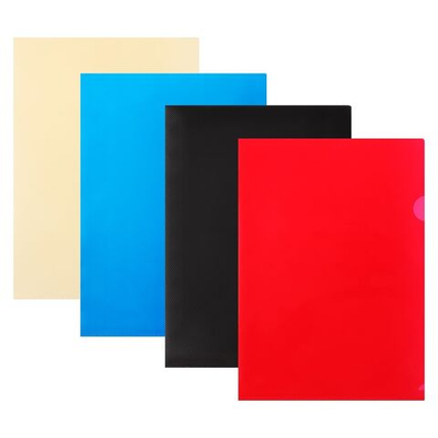 Набор папок-уголков А4, 180 мкм, Calligrata DeLuxe , непрозрачные, с тиснением, 4 штуки, микс