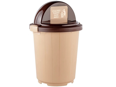 Бак 105л с крышкой-клавишей на колесах (бежевый)