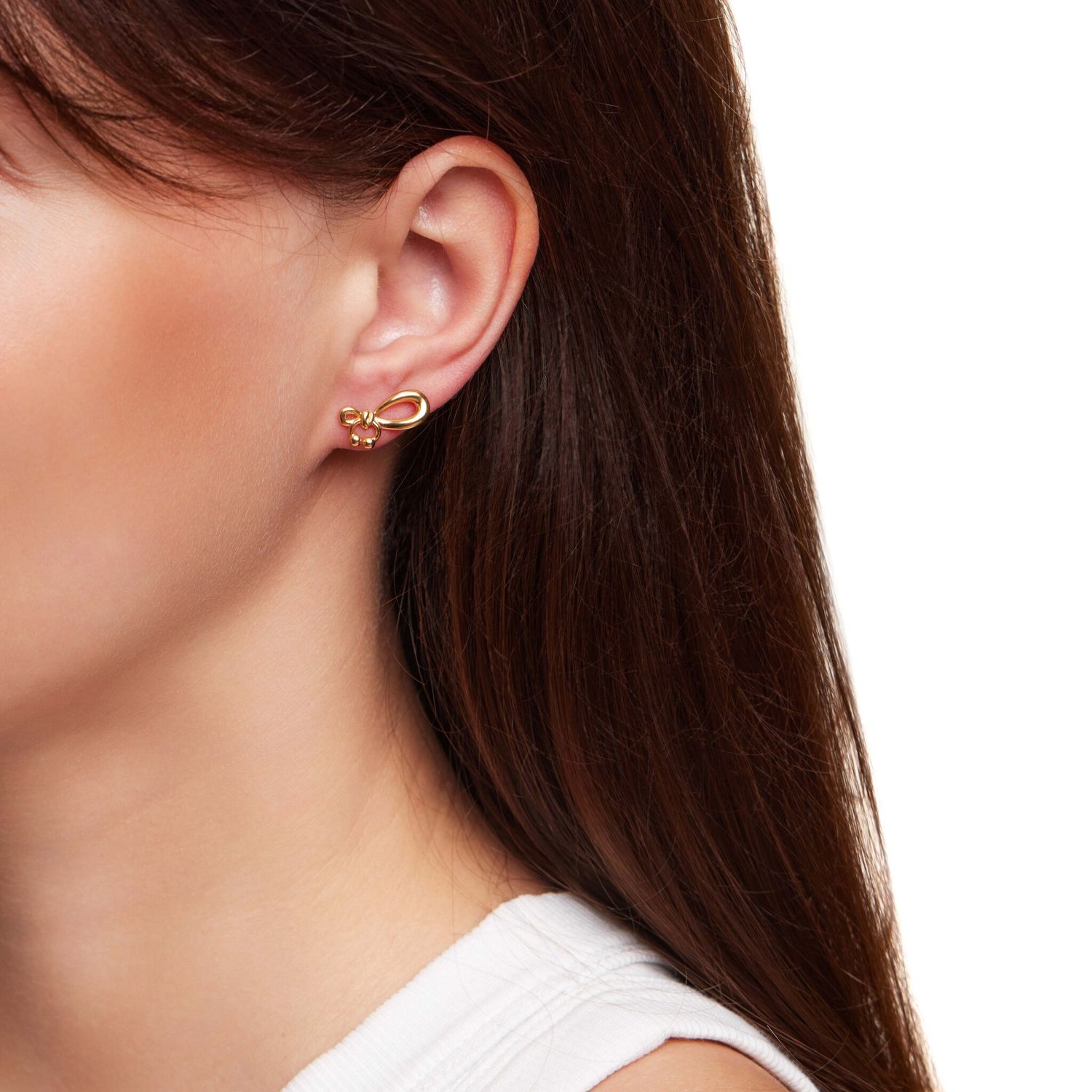 Серьги Pierced Bow Earring - Gold