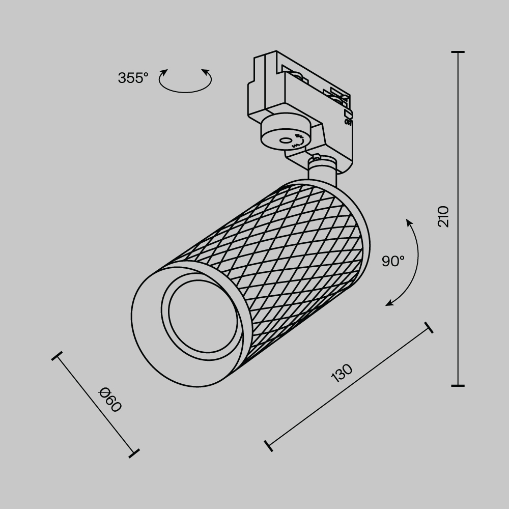 Трековый светильник Technical TR011-1-GU10-B