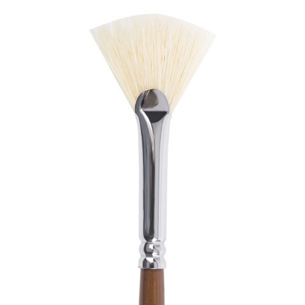 Кисть художественная профессиональная BRAUBERG ART CLASSIC, щетина, веерная, № 6, длинная ручка, 200744