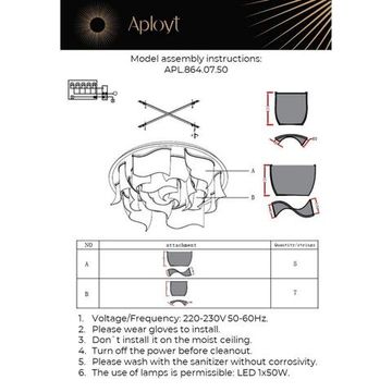 Люстра потолочная LED 50W 3000K APL.864.07.50 золото Annetta Aployt