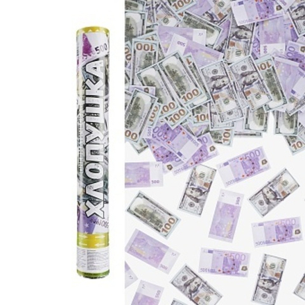 Пневмохлопушка (16/40 см), Деньги, Доллары и Евро
