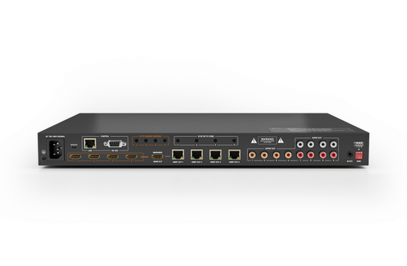 Wyrestorm MXV-0404-H2A-KIT - комплект из матричного коммутатора 4х4 HDBaseT портов cо встроенным де-эмбеддером аудио с 4 приемниками по витой паре до 70 м, 4К@60 4:4:4 (35 м), поддержка HDMI2.0, HDCP2.2, PoH.