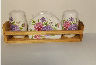 Набор д/специй+салфетница