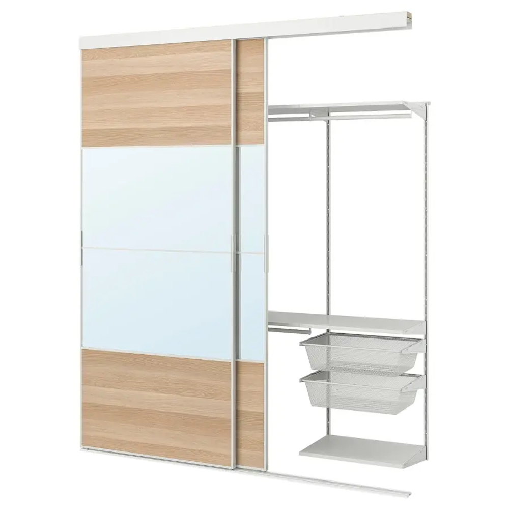 Гардероб - SKYTTA / BOAXEL  IKEA/СКИТТА / БОАКСЕЛЬ ИКЕА, 240х202  см, под беленый дуб