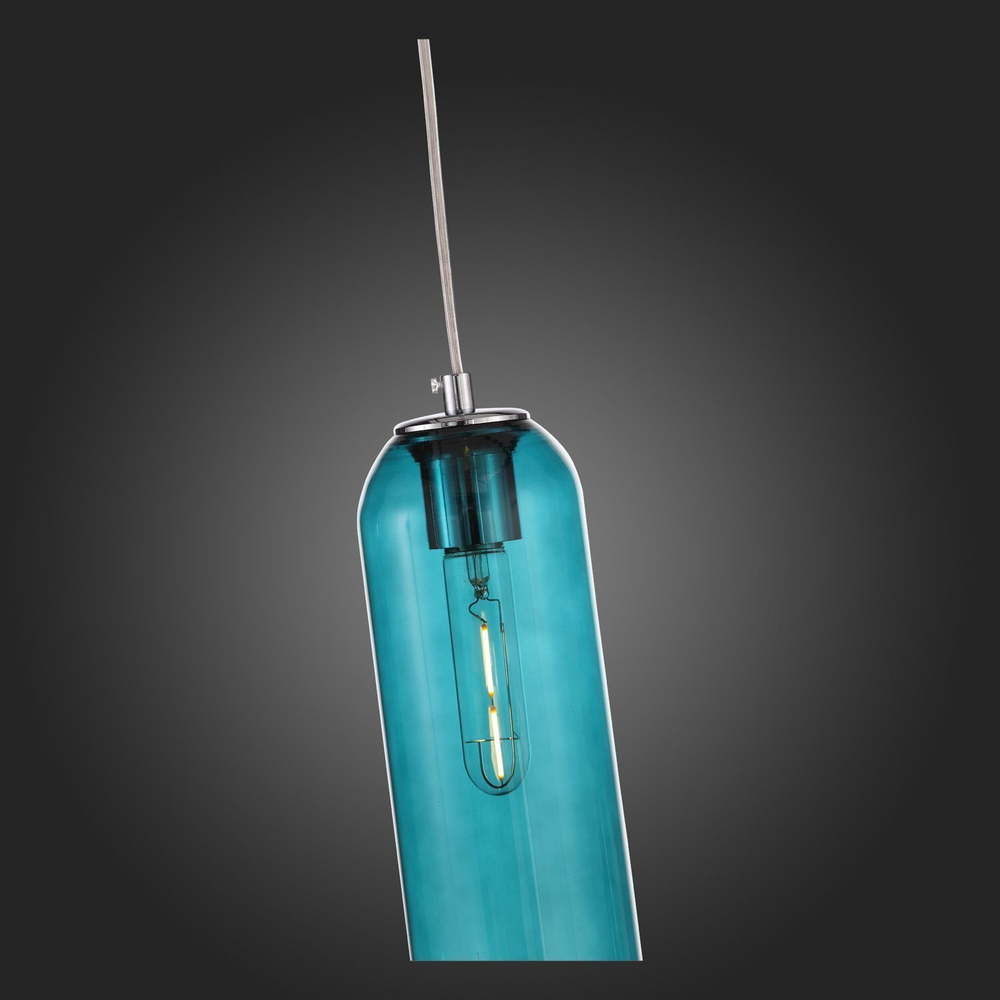 SL1145.183.01 Светильник подвесной ST-Luce хром/зеленый E27 1*60W CALLANA