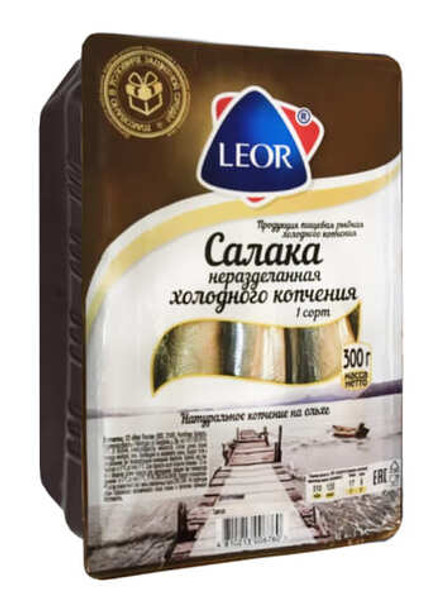 Салака холодного копчения неразделанная 300г. Леор
