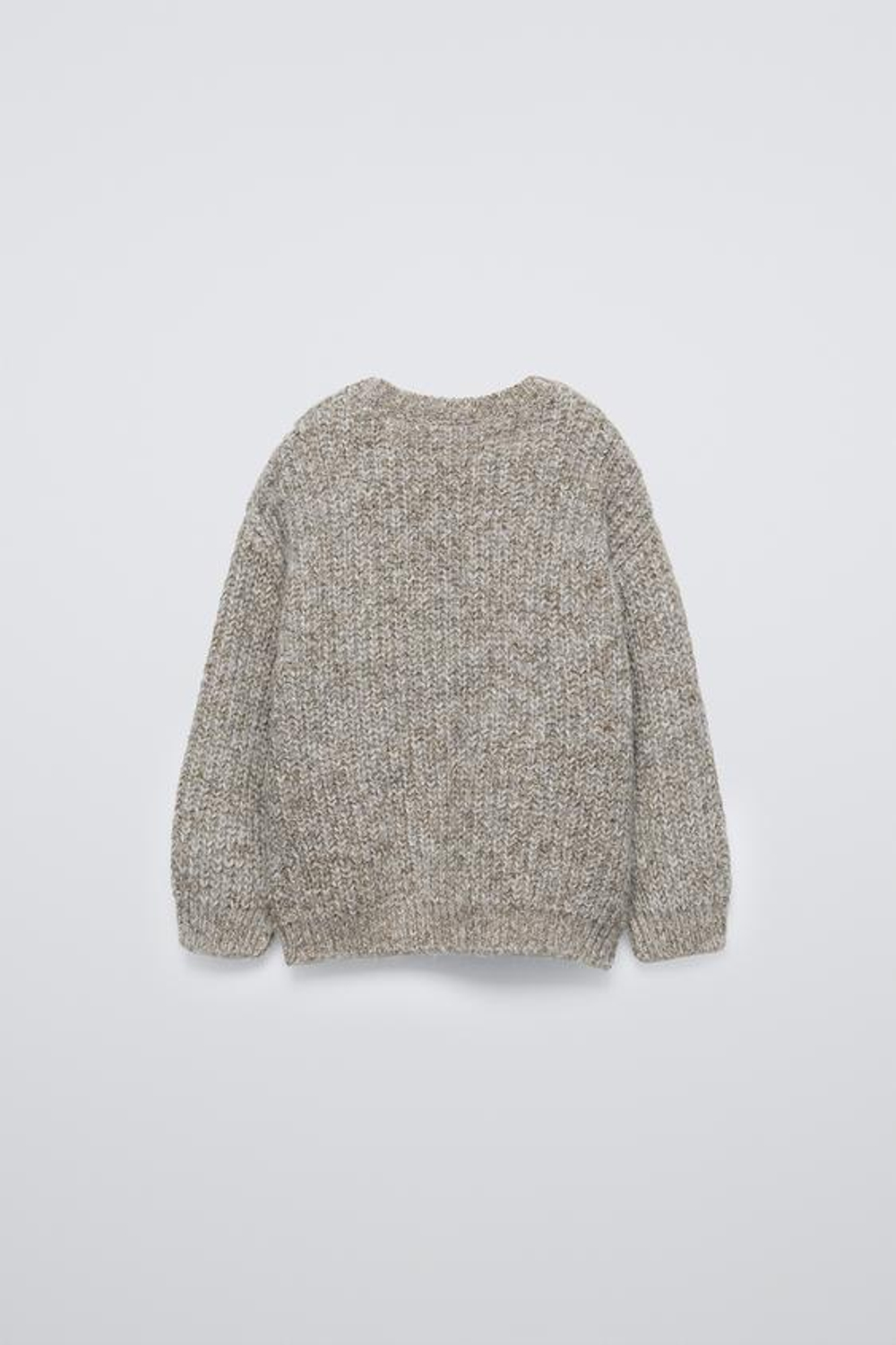 ZARA СВИТЕР ИЗ СМЕСОВОГО ТРИКОТАЖА, СВЕТЛО-БЕЖЕВЫЙ