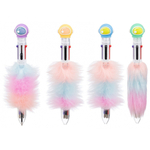 Ручка шариковая, автоматическая, 6в1, Basir, 6-ти цветная, серия "Космонавт", с мехом на корпусе