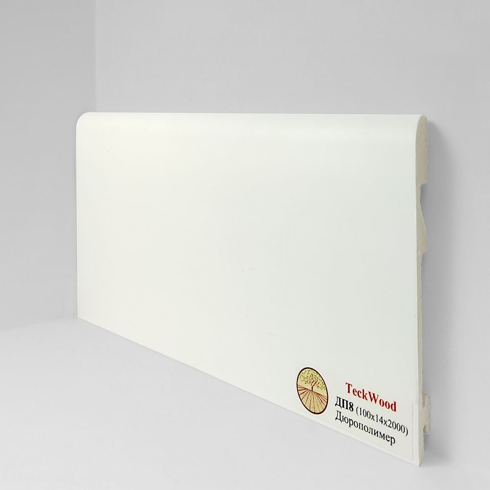 Плинтус напольный Teckwood Дюрополимер Белый ДП8