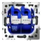 Розетка компьютерная встраиваемая VOLTUM S70 двойная RJ45+RJ45 кат.6, (титан)