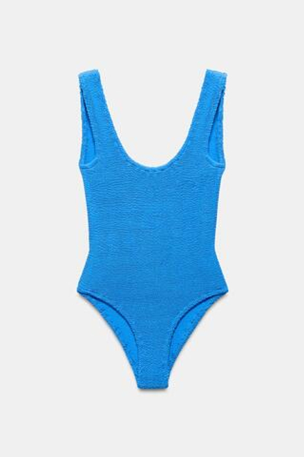 ZARA ФАКТУРНЫЙ КУПАЛЬНИК, ЯРКО-СИНИЙ