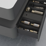 База под раковину Caprise 1000 подвесная, 1 выкатной ящик soft close, серый матовый