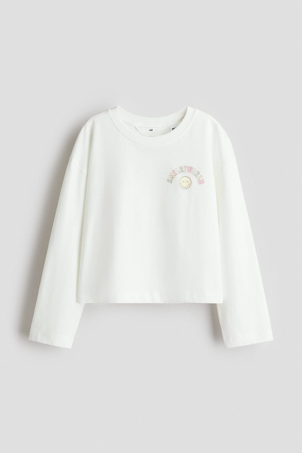 H&M Лонгслив с принтом, белый