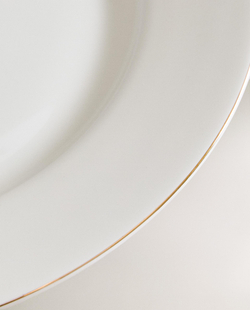 Zara Home тарелка обеденная из костяного фарфора, цвет золотой, 26 см