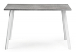 Стол деревянный Woodville Тринити Лофт 120х60 белый матовый, бетон, ножки белые