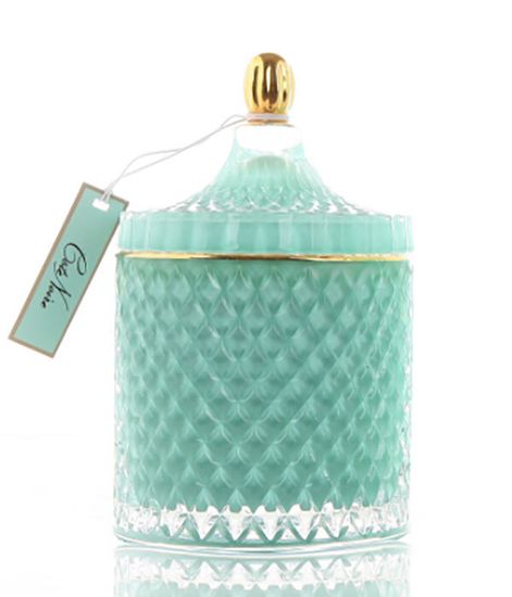 Лайм, большая бирюзовая свеча Арт-деко с кисточкой, Cote Noire