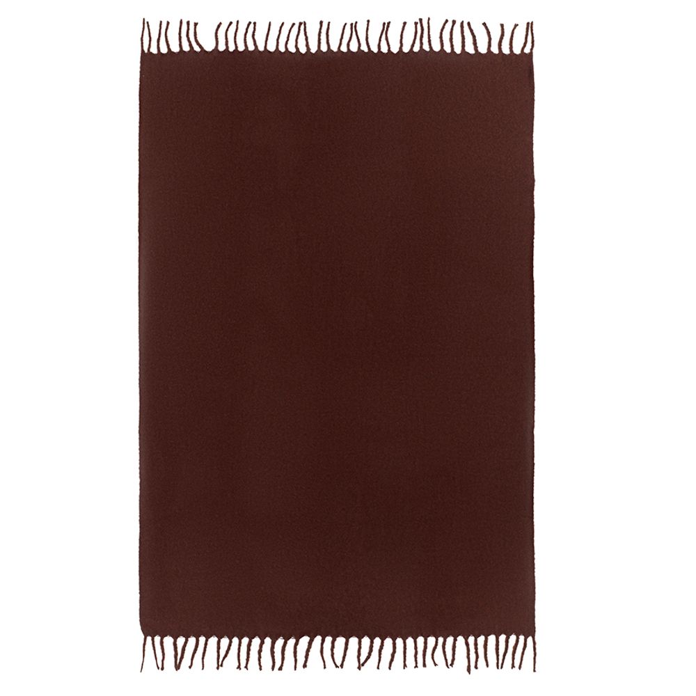 Плед мохеровый шоколадного цвета из коллекции Essential, 130х180 см