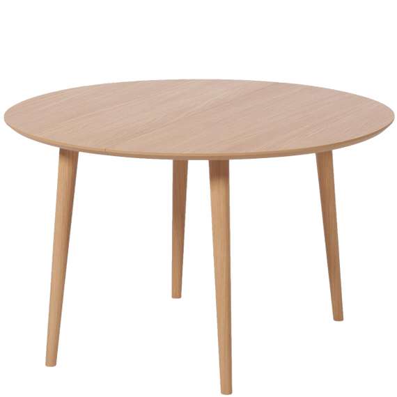 Стол раскладной Oakland Ø120-200x120 см, шпон дуба