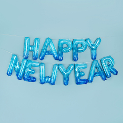 Набор букв "Happy New Year" голубой градиент 36 см
