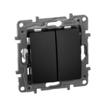 Выключатель 2х-клавишный 10А 250В антрацит ETIKA Legrand
