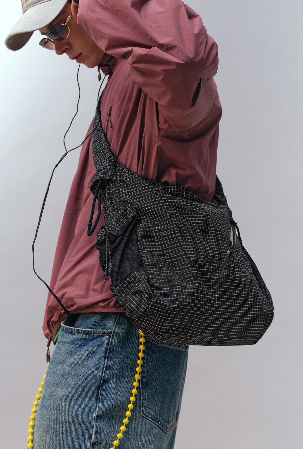 Сумка Nothomme Monterest Outdoor Drawstring Adjustable Ruffled Plaid Crossbody Hobo Bag