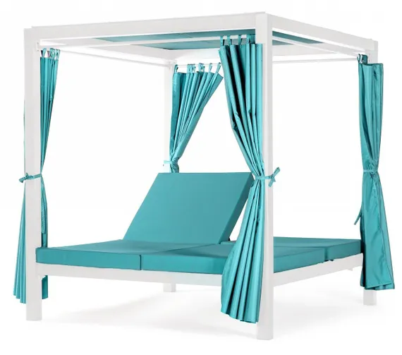 Шатер с лежаками Enigma, белый/голубой